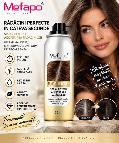 Spray Instant pentru Acoperirea Rădăcinilor Gri, 9 Nuanțe